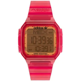 ADIDAS DIGITAL AOST22052 PINK RESIN STRAP UNISEX WATCH