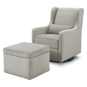 Adrian Swivel Glider with Storage Ottoman in Water Repellent   Stain Resistant Fabric