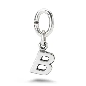 B, Silver Link Charm