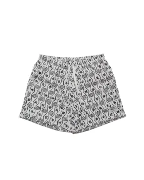 Bather White Sunwhirl Print Swim Trunk