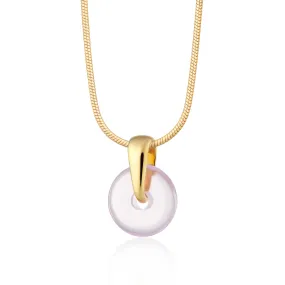 Gold Plated Purple Spinning Disc Necklace