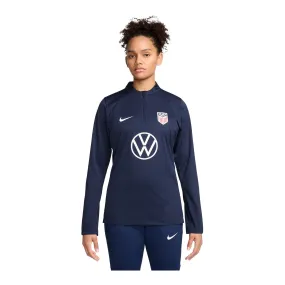 Women's Nike USA VW Strike Quarter Zip Drill Navy Top